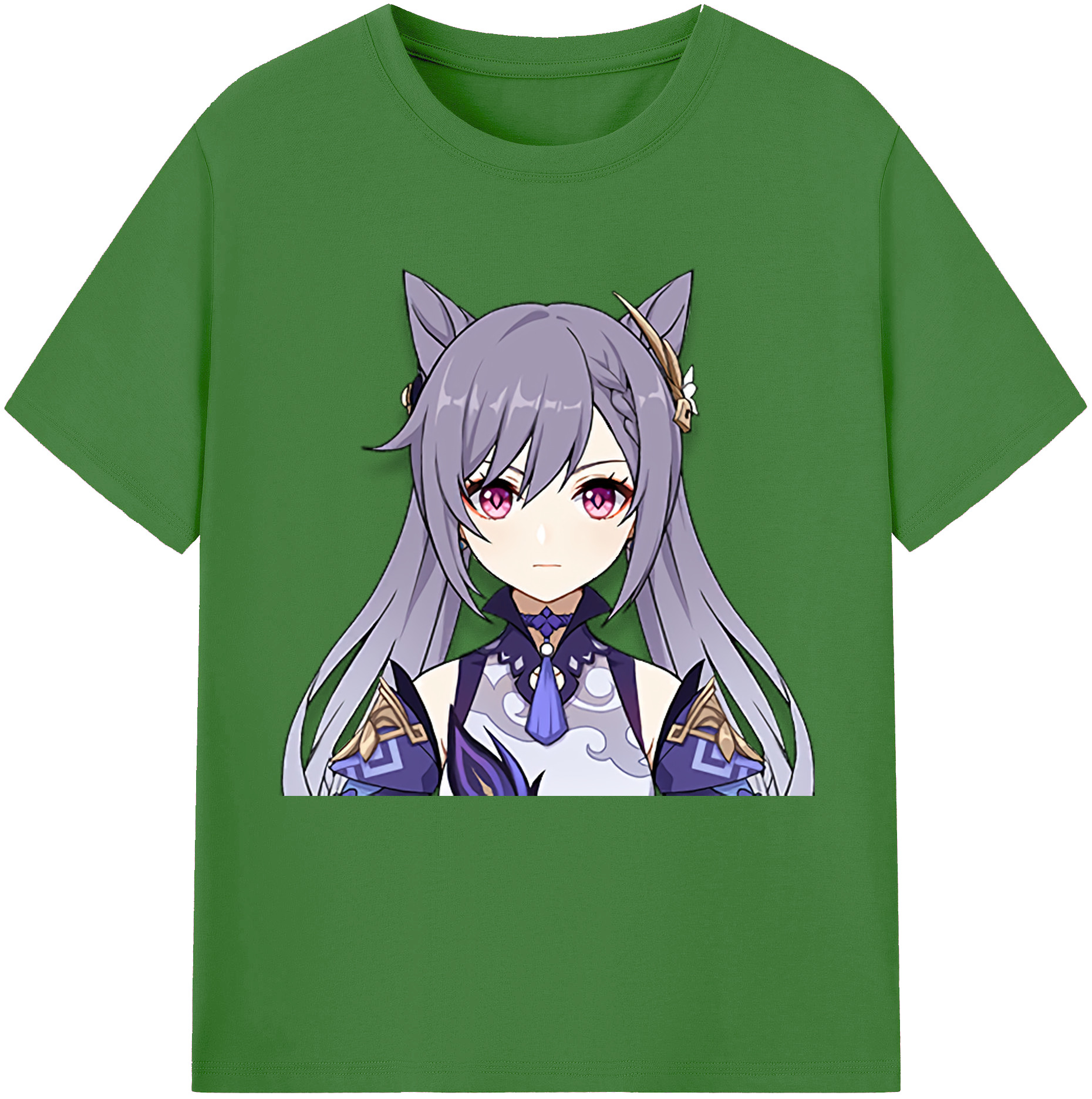 げんし神 刻晴 こくせい genshin Kokusei レディースカジュアルプリントTシャツ（綿100％）